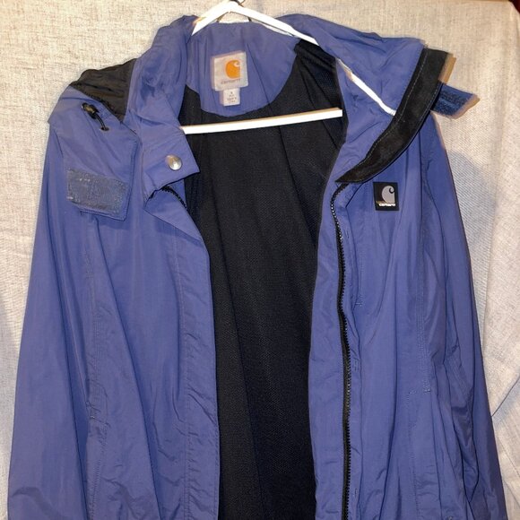 Carhartt Jackets & Blazers - Womens Carhartt Blue Nylon Full Zip Windbreaker Waterproof Jacket